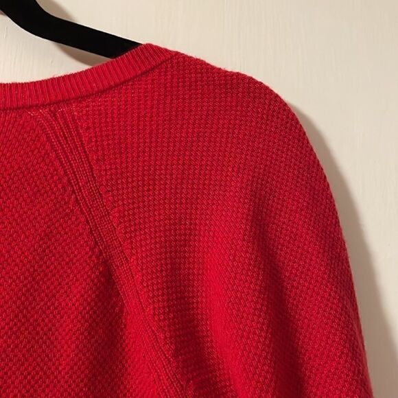 GAP wool blend true red V-neck raglan sleeve sweater size Small - Picture 5 of 7